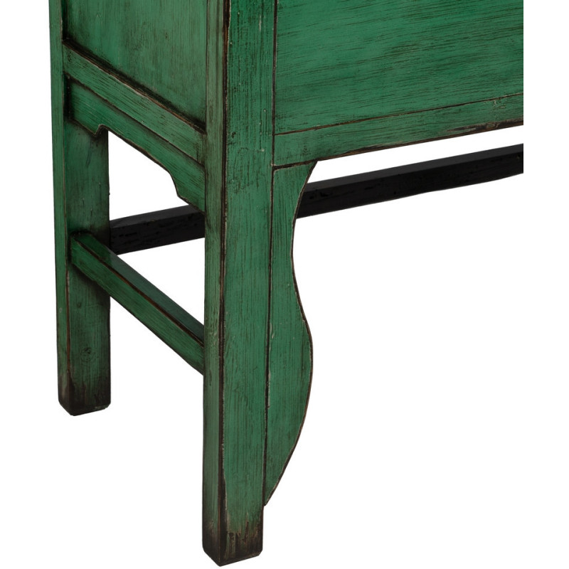Petite Armoire orientale haute 2 portes en Bois de pin recyclé Vert Vieilli Cuivre Bois MDF Sana - 9