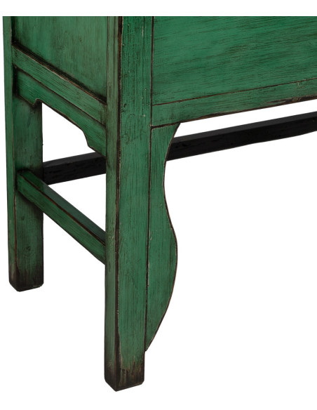 Petite Armoire orientale haute 2 portes en Bois de pin recyclé Vert Vieilli Cuivre Bois MDF Sana - 9