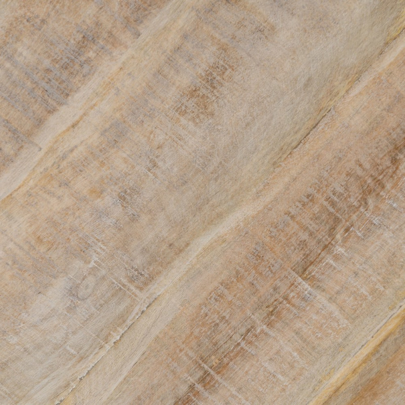 Table à manger vintage chic Ronde 6 personnes en Bois de manguier Naturel Blanchi Liria - 4