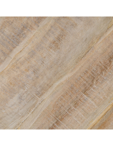 Table à manger vintage chic Ronde 6 personnes en Bois de manguier Naturel Blanchi Liria - 4