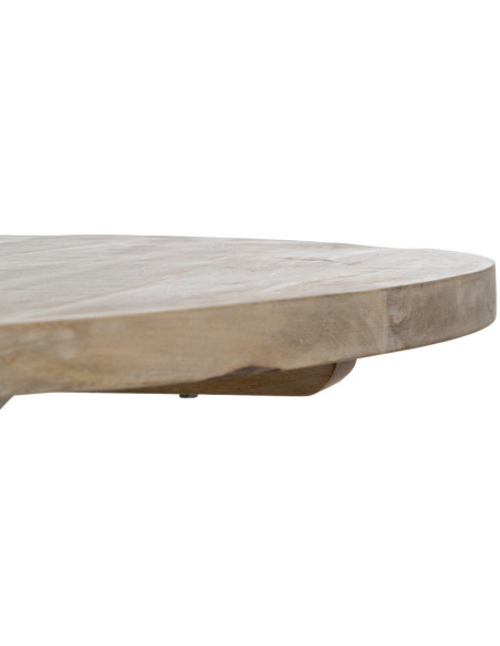 Table à manger vintage chic Ronde 6 personnes en Bois de manguier Naturel Blanchi Liria - 5