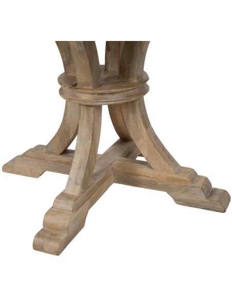 Table à manger vintage chic Ronde 6 personnes en Bois de manguier Naturel Blanchi Liria - 7