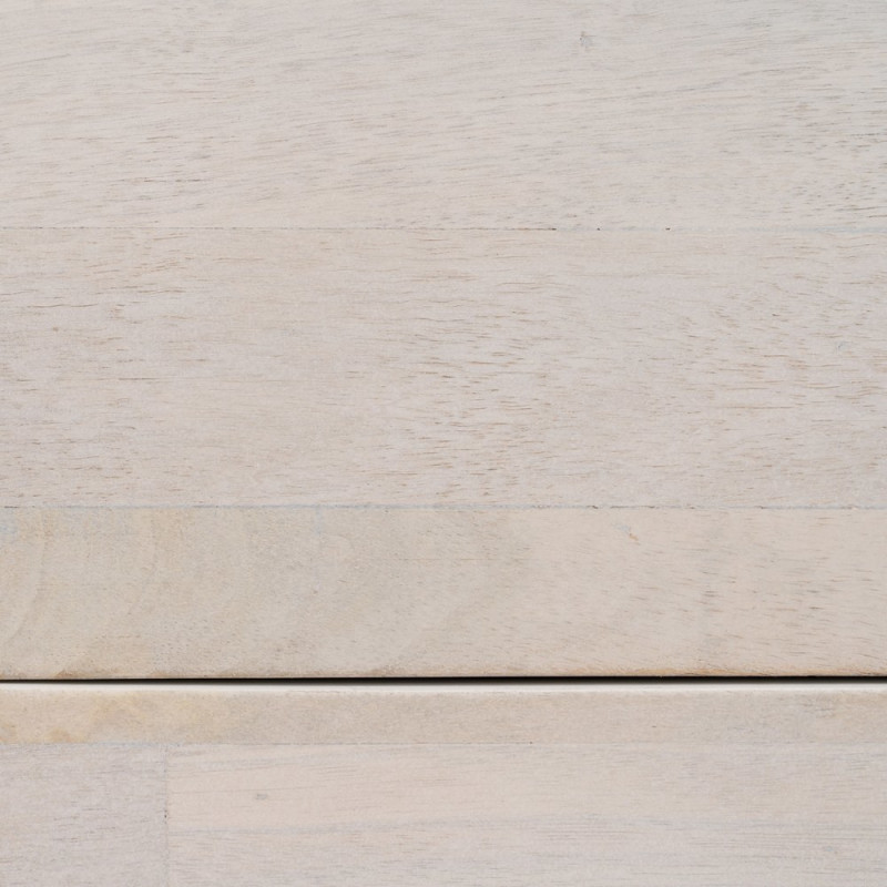 Commode moderne 3 tiroirs en Bois de manguier Blanc Vieilli Naturel Métal Doré Zuria - 10