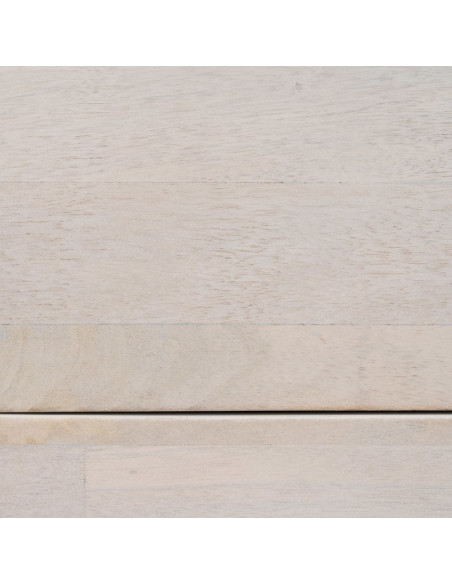 Commode moderne 3 tiroirs en Bois de manguier Blanc Vieilli Naturel Métal Doré Zuria - 10