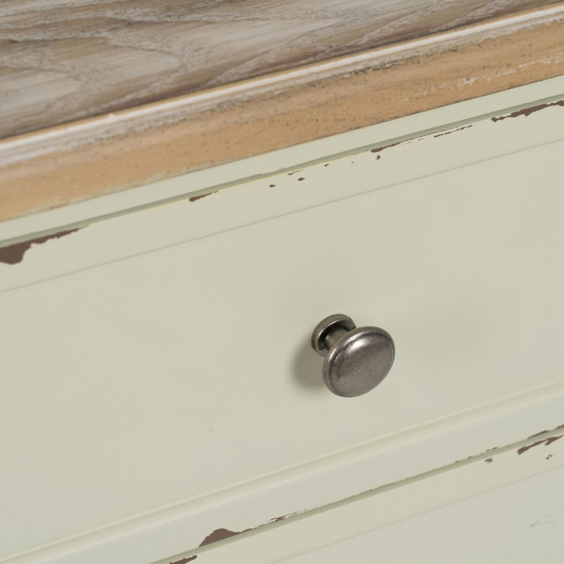 Chevet 3 tiroirs en Bois de sapin Beige Brossé Ailis - 4