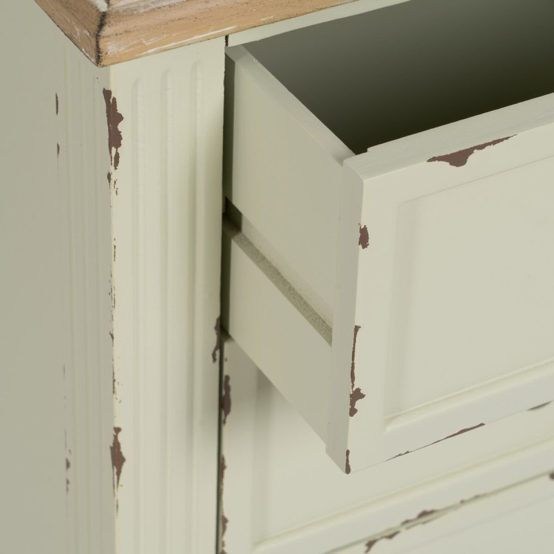 Chevet 3 tiroirs en Bois de sapin Beige Brossé Ailis - 5