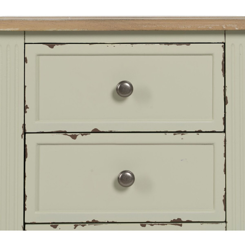 Chevet 3 tiroirs en Bois de sapin Beige Brossé Ailis - 6