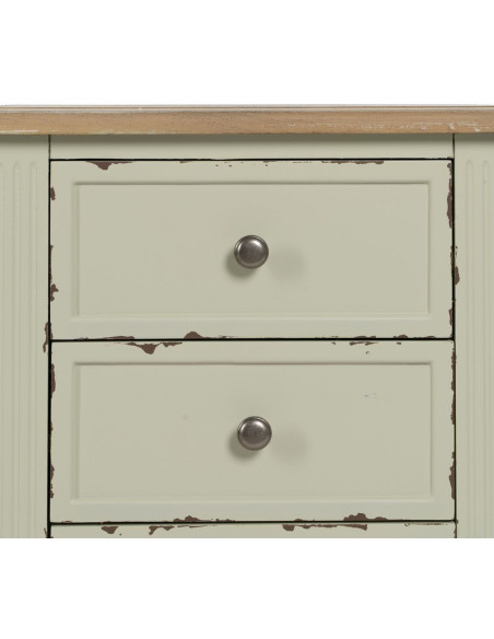 Chevet 3 tiroirs en Bois de sapin Beige Brossé Ailis - 6