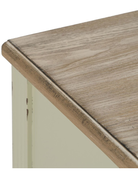 Chevet 3 tiroirs en Bois de sapin Beige Brossé Ailis - 8