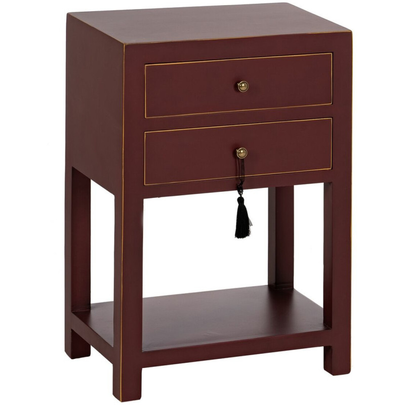 Chevet 2 tiroirs 1 étagère en Bois de sapin Tuile Oriente - 1