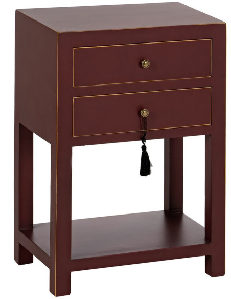 Chevet 2 tiroirs 1 étagère en Bois de sapin Tuile Oriente - 1