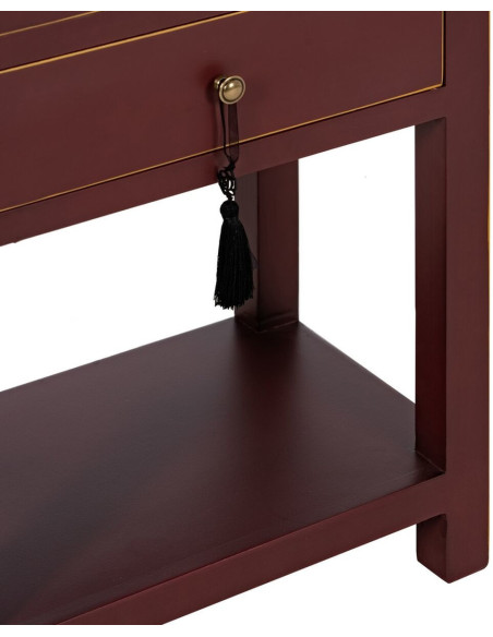 Chevet 2 tiroirs 1 étagère en Bois de sapin Tuile Oriente - 3