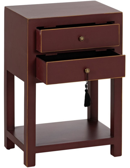 Chevet 2 tiroirs 1 étagère en Bois de sapin Tuile Oriente - 8