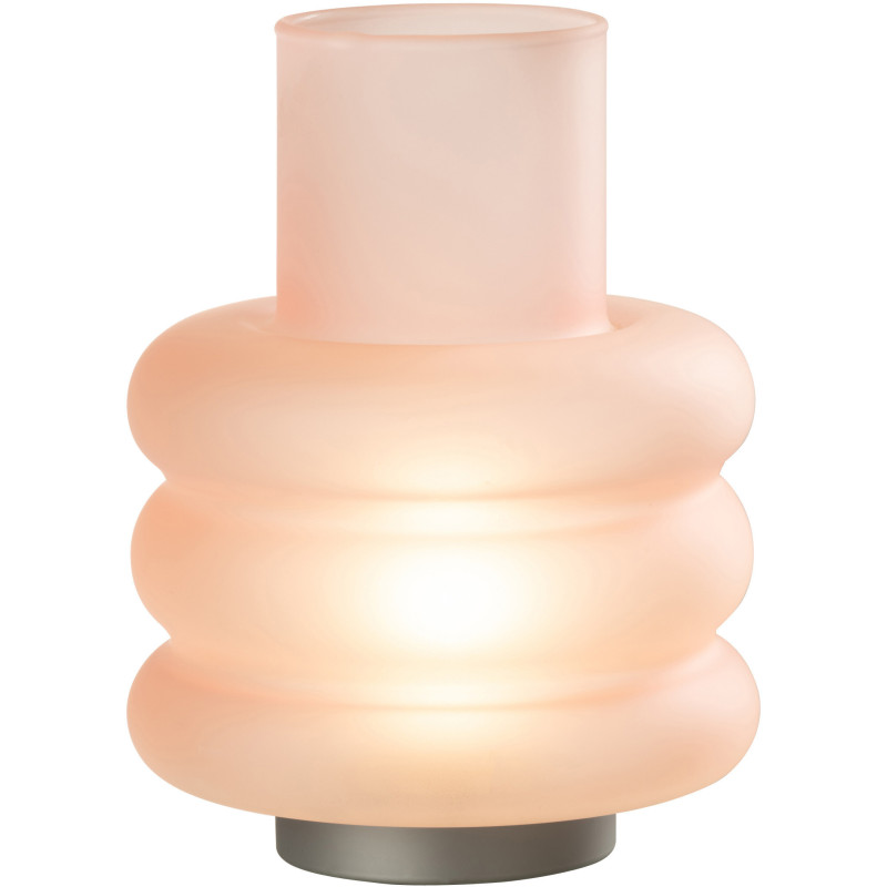 Lampe à poser Led Ring en Verre Rose - 1