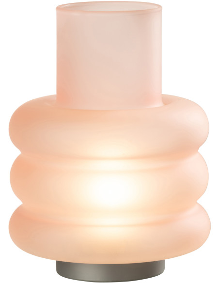 Lampe à poser Led Ring en Verre Rose - 1