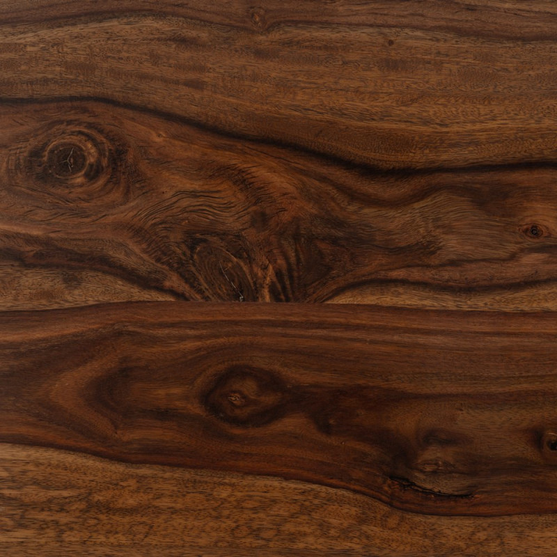 Table à manger moderne Rectangulaire 6 personnes en Bois de manguier Bois de Sheesham Marron Noir Ansel - 4