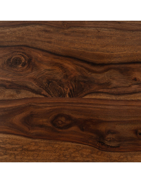 Table à manger moderne Rectangulaire 6 personnes en Bois de manguier Bois de Sheesham Marron Noir Ansel - 4