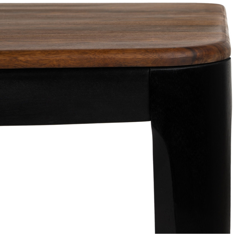 Table à manger moderne Rectangulaire 6 personnes en Bois de manguier Bois de Sheesham Marron Noir Ansel - 5