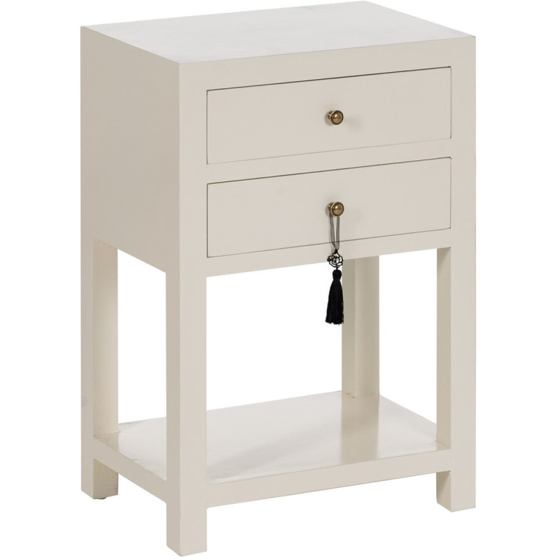 Chevet 2 tiroirs 1 étagère en Bois de sapin Blanc Oriente - 1