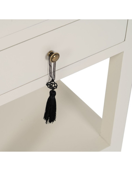 Chevet 2 tiroirs 1 étagère en Bois de sapin Blanc Oriente - 4