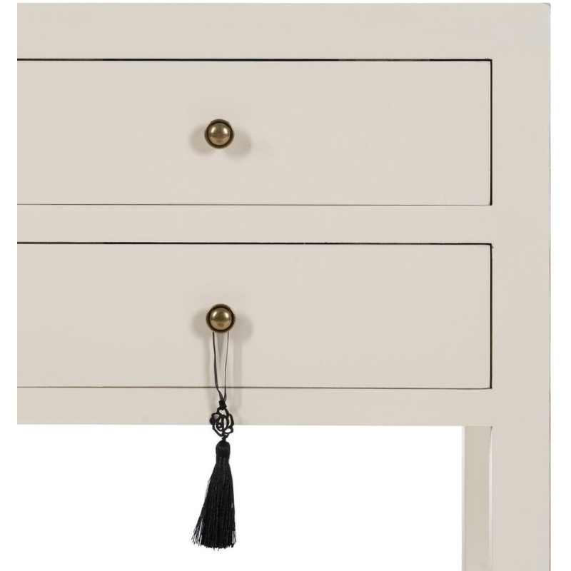 Chevet 2 tiroirs 1 étagère en Bois de sapin Blanc Oriente - 6