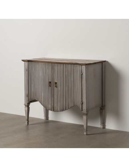 Buffet vintage Bas 2 portes en Bois de mindi Gris Vieilli Naturel Ramiel - 1