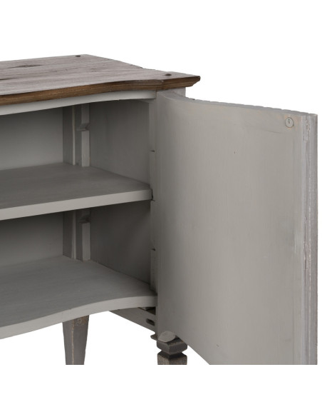 Buffet vintage Bas 2 portes en Bois de mindi Gris Vieilli Naturel Ramiel - 6