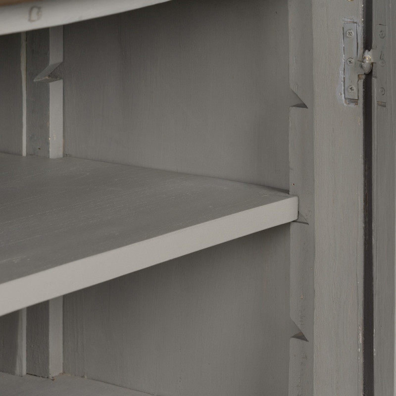 Buffet vintage Bas 2 portes en Bois de mindi Gris Vieilli Naturel Ramiel - 7