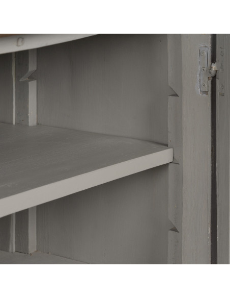 Buffet vintage Bas 2 portes en Bois de mindi Gris Vieilli Naturel Ramiel - 7