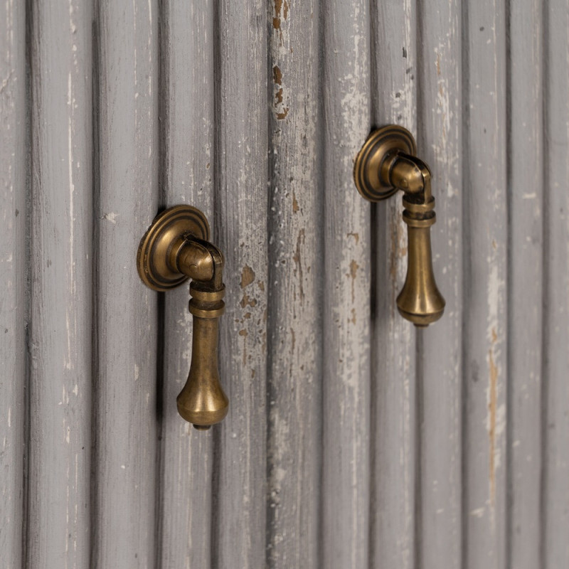 Buffet vintage Bas 2 portes en Bois de mindi Gris Vieilli Naturel Ramiel - 8