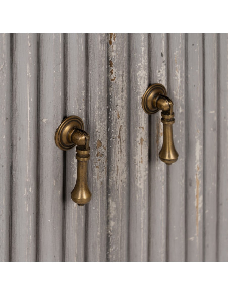 Buffet vintage Bas 2 portes en Bois de mindi Gris Vieilli Naturel Ramiel - 8