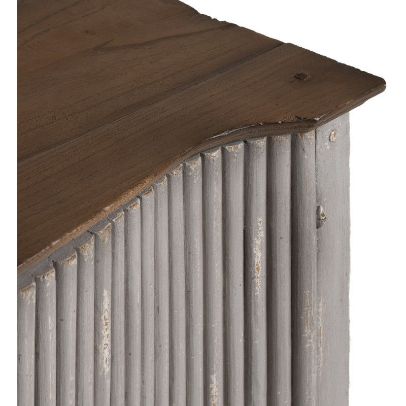 Buffet vintage Bas 2 portes en Bois de mindi Gris Vieilli Naturel Ramiel - 10