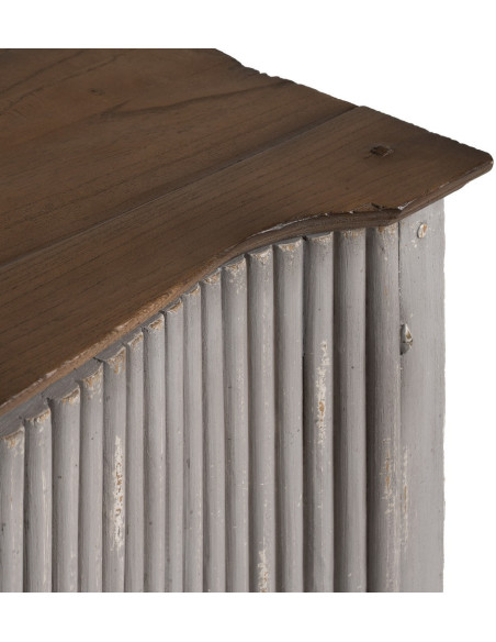 Buffet vintage Bas 2 portes en Bois de mindi Gris Vieilli Naturel Ramiel - 10