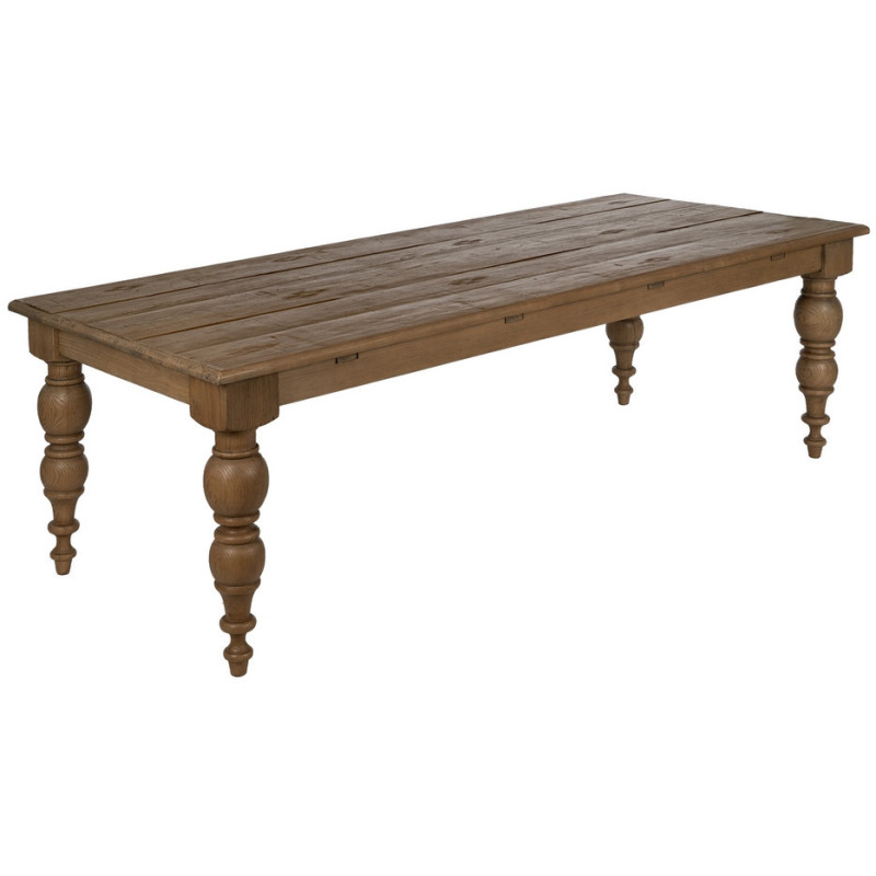 Grande Table à manger rustique chic Rectangulaire 8 personnes en Bois de chêne recyclé Naturel Lisandro - 2