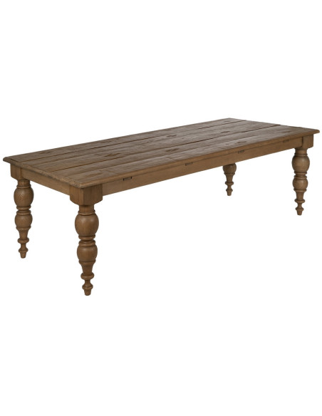 Grande Table à manger rustique chic Rectangulaire 8 personnes en Bois de chêne recyclé Naturel Lisandro - 2