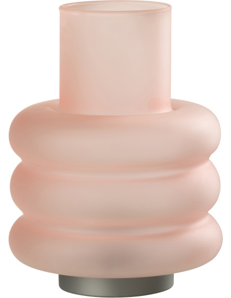 Lampe à poser Led Ring en Verre Rose - 3