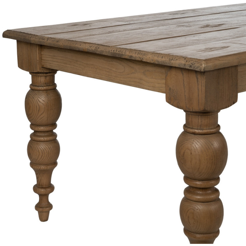Grande Table à manger rustique chic Rectangulaire 8 personnes en Bois de chêne recyclé Naturel Lisandro - 5