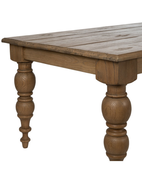 Grande Table à manger rustique chic Rectangulaire 8 personnes en Bois de chêne recyclé Naturel Lisandro - 5