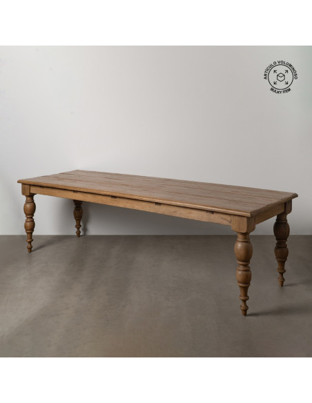 Grande Table à manger rustique chic Rectangulaire 12 personnes en Bois de chêne recyclé Naturel Lisandro - 1