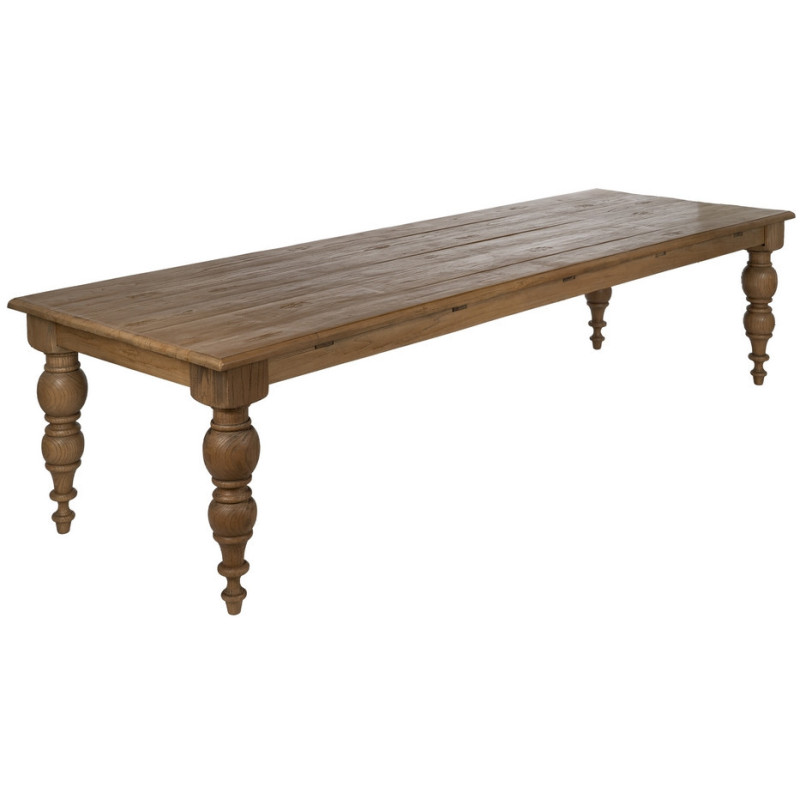Grande Table à manger rustique chic Rectangulaire 12 personnes en Bois de chêne recyclé Naturel Lisandro - 2