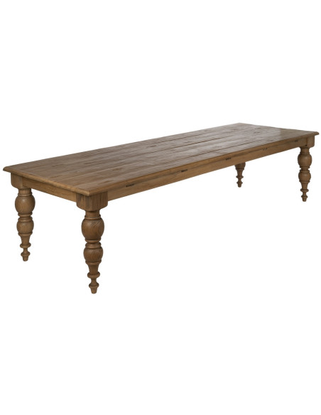 Grande Table à manger rustique chic Rectangulaire 12 personnes en Bois de chêne recyclé Naturel Lisandro - 2