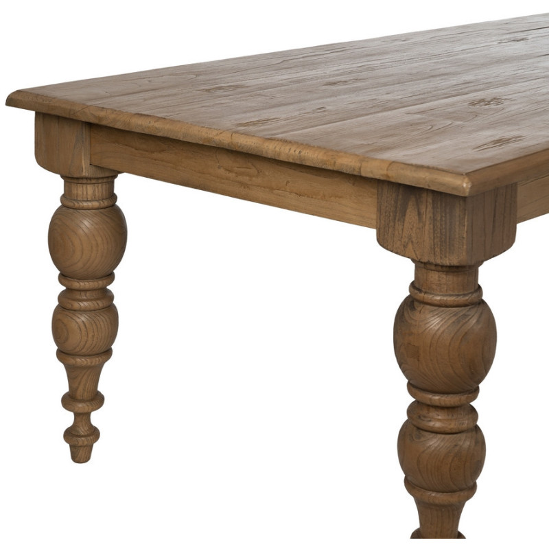 Grande Table à manger rustique chic Rectangulaire 12 personnes en Bois de chêne recyclé Naturel Lisandro - 4
