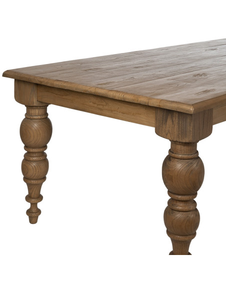 Grande Table à manger rustique chic Rectangulaire 12 personnes en Bois de chêne recyclé Naturel Lisandro - 4