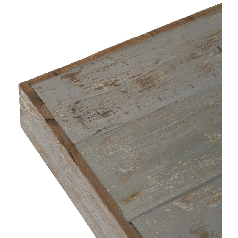 Grande Table à manger vintage Rectangulaire 8 personnes en Bois recyclé Gris Vieilli Naturel Mauro - 3