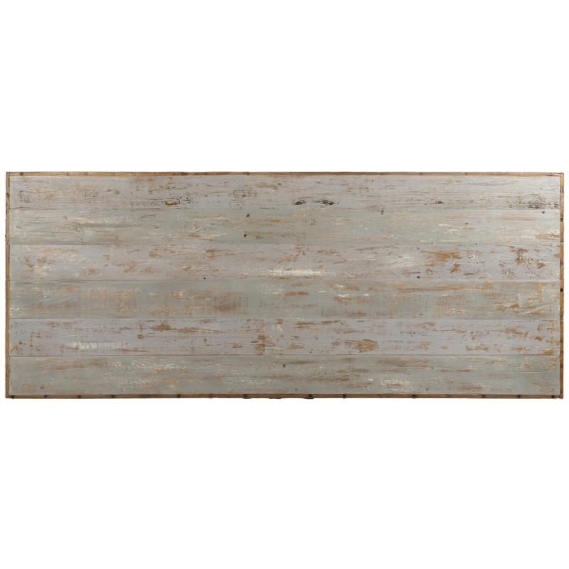 Grande Table à manger vintage Rectangulaire 8 personnes en Bois recyclé Gris Vieilli Naturel Mauro - 7