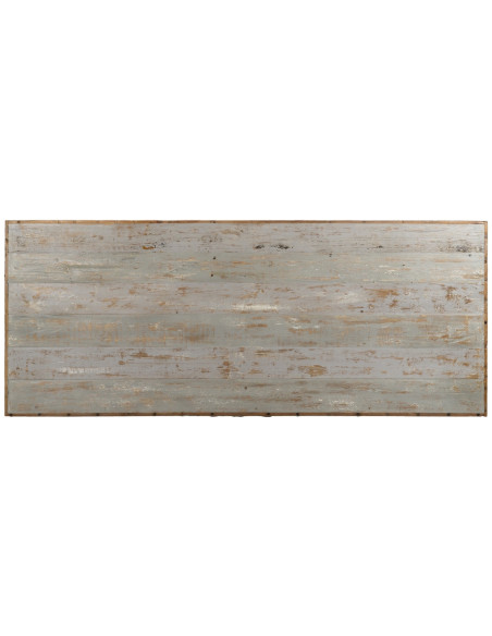 Grande Table à manger vintage Rectangulaire 8 personnes en Bois recyclé Gris Vieilli Naturel Mauro - 7