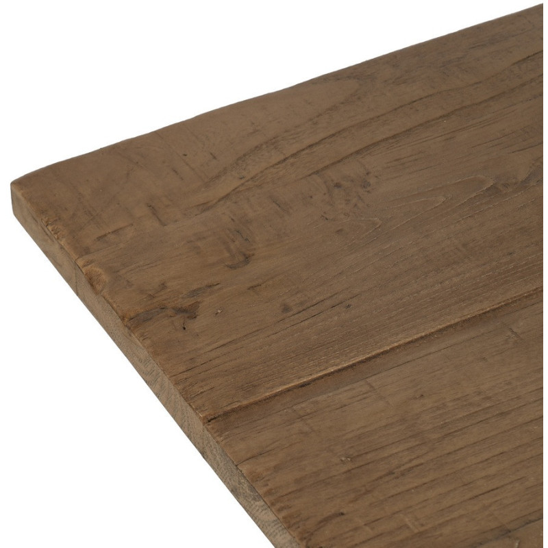 Grande Table à manger rustique chic Rectangulaire 8 personnes en Bois de chêne recyclé Marron Métal Noir Zuelia - 3