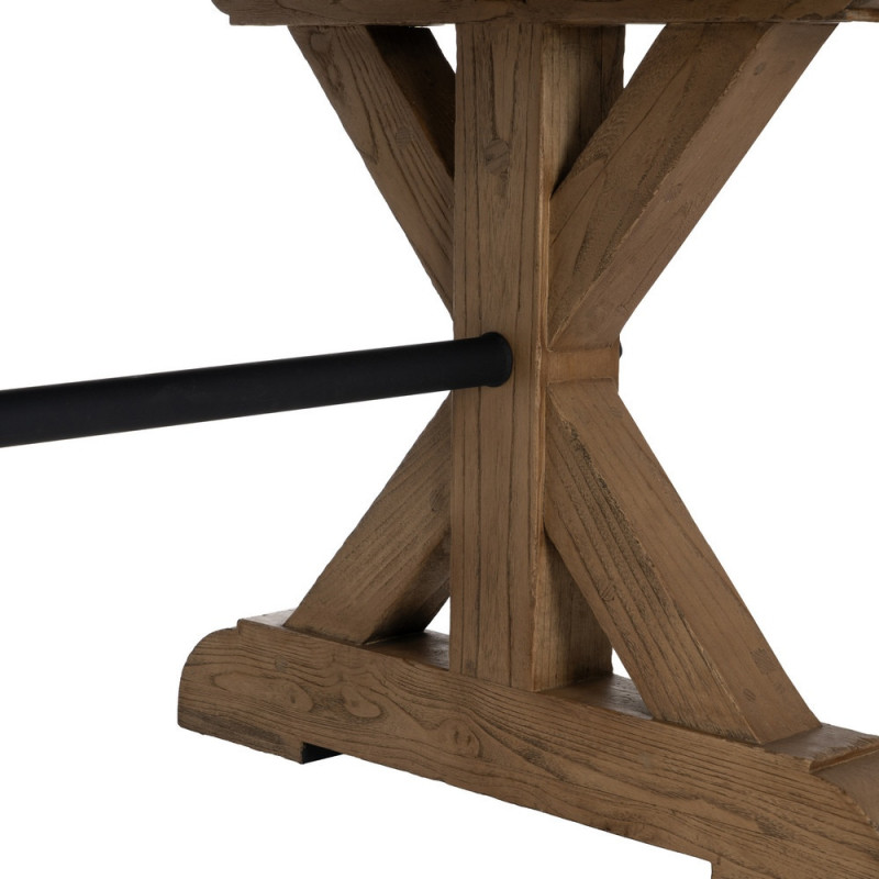 Grande Table à manger rustique chic Rectangulaire 8 personnes en Bois de chêne recyclé Marron Métal Noir Zuelia - 5