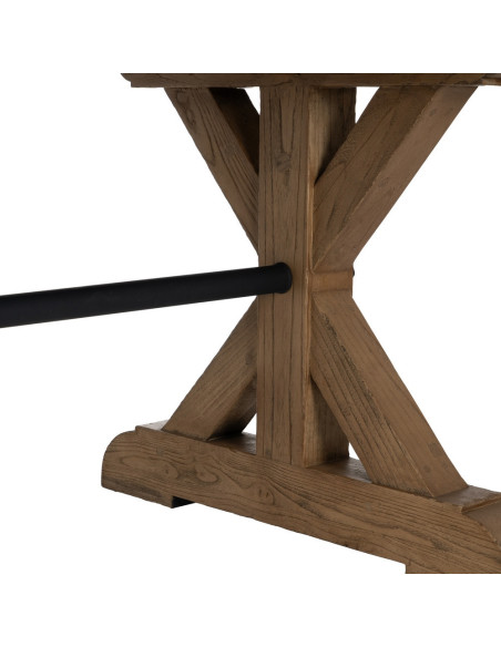 Grande Table à manger rustique chic Rectangulaire 8 personnes en Bois de chêne recyclé Marron Métal Noir Zuelia - 5
