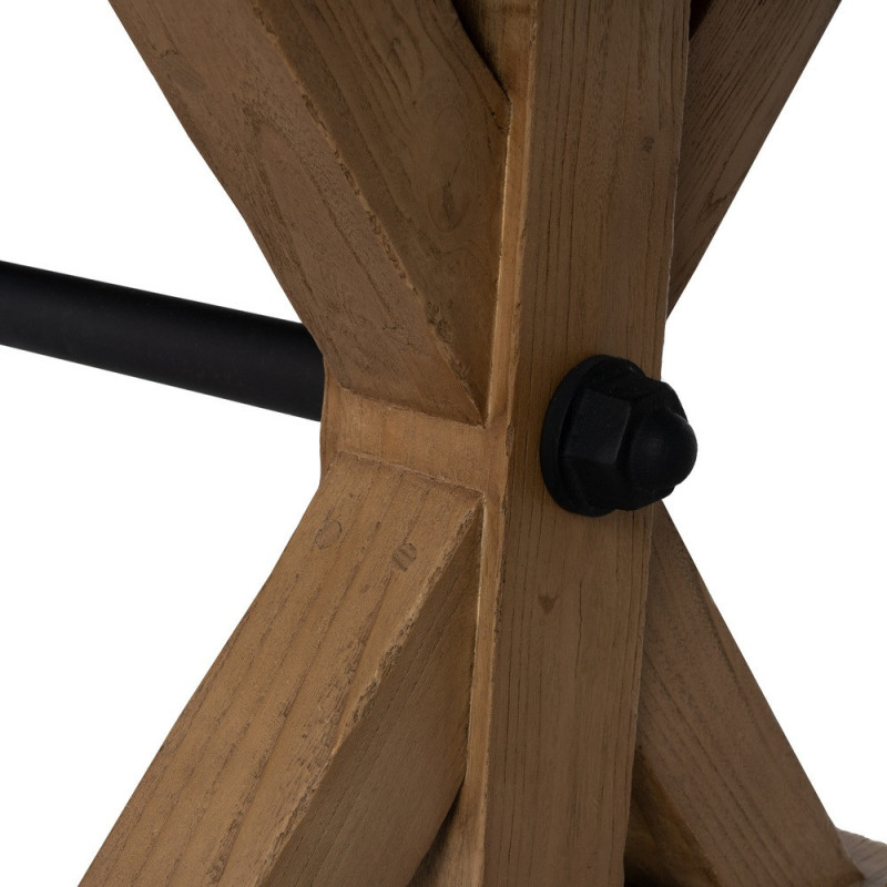 Grande Table à manger rustique chic Rectangulaire 8 personnes en Bois de chêne recyclé Marron Métal Noir Zuelia - 6